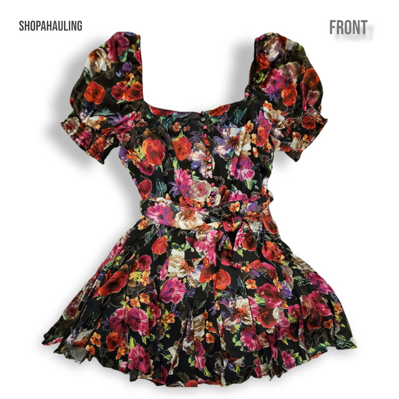 Alice and Olivia Floral Mini Dress - Size 10 - Picture 6 of 13